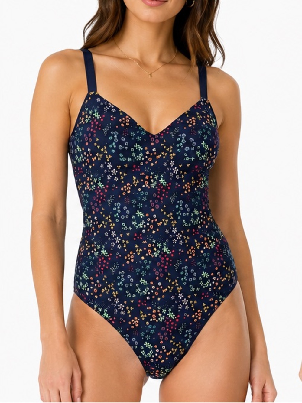 Knix Shaping Bodysuit Size Small Navy Floral Wireless Sculpting Body Shaper